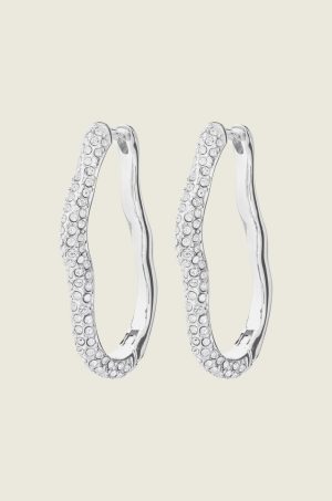 AVOLA hoop earrings silver - pleated