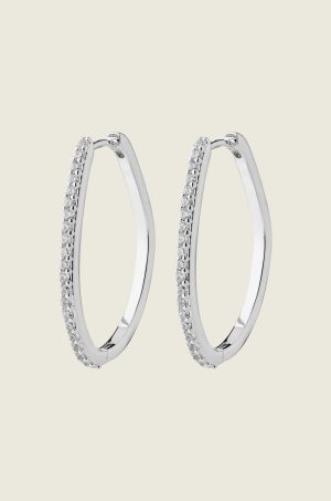 ROOT hoop earrings silver - plated