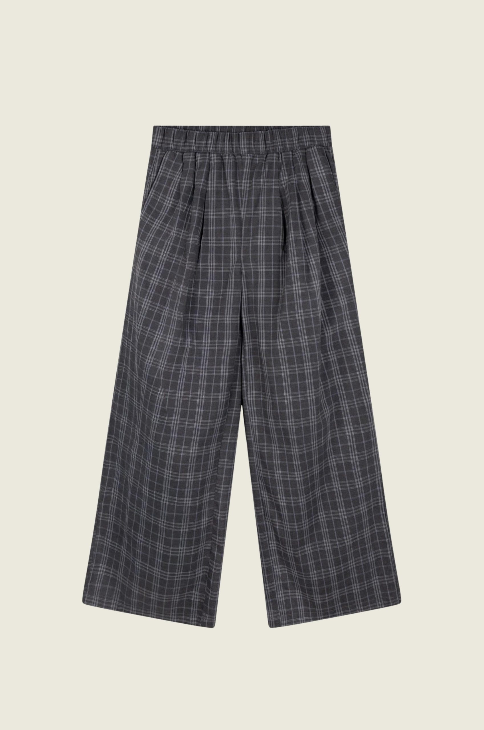 Ladies_woven_wide_leg_check_pants_ZOEI