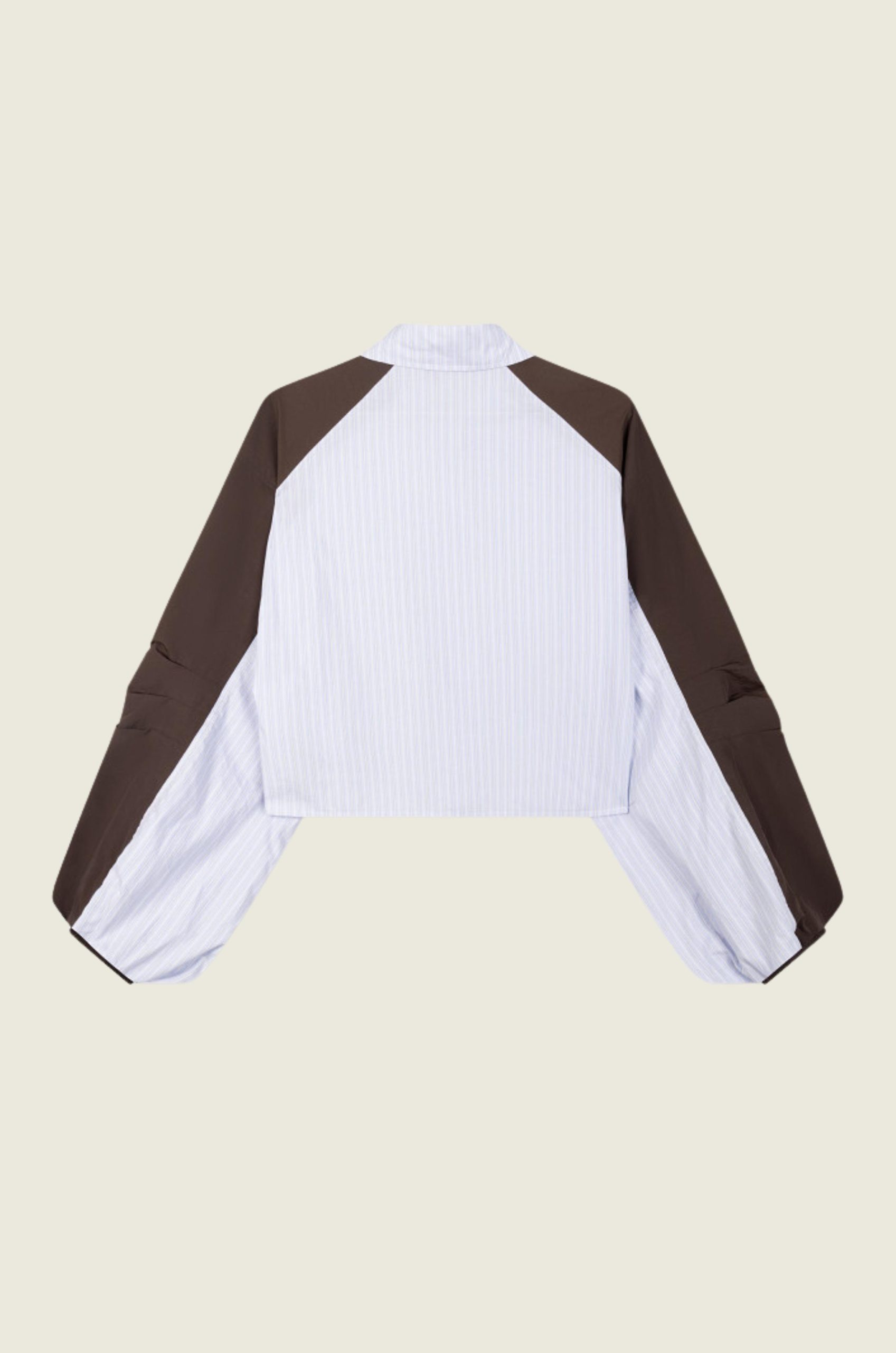 Ladies_woven_striped_blouse_bomber_panel_NOOR_1